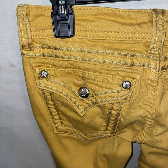 Miss Me Women’s Skinny Jeans Size 26x31 Yellow Streetwear Going Out Party - Picture 11 of 12